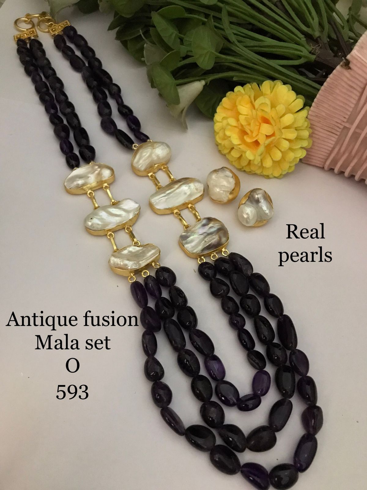 Antique fusion Mala set